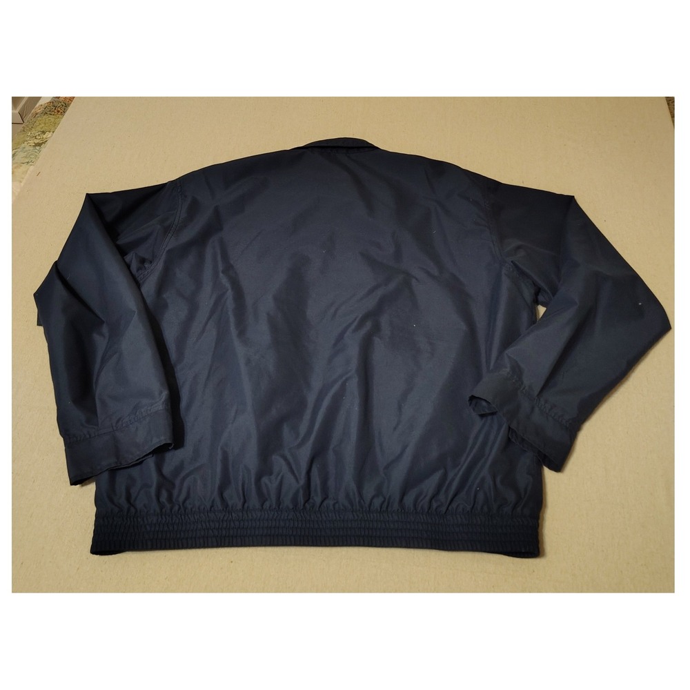 Chaps Mens Harrington Jacket XL Navy Blue Full Zip Plaid Lined Lightweight 17 - Picture 11 of 13